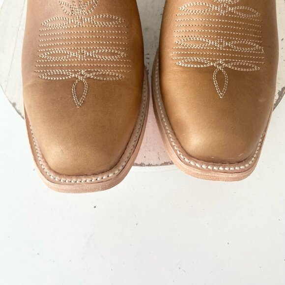 Lane RODEO HOUSTON Mens Cowboy Boots Size 13B Brown Leather Western Blunt Toe - Picture 6 of 11